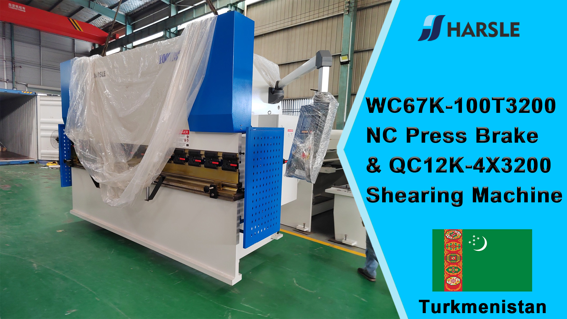 Turkmenistan-WC67K-100T3200 Prensa plegadora NC y cizalla QC12K-4X3200