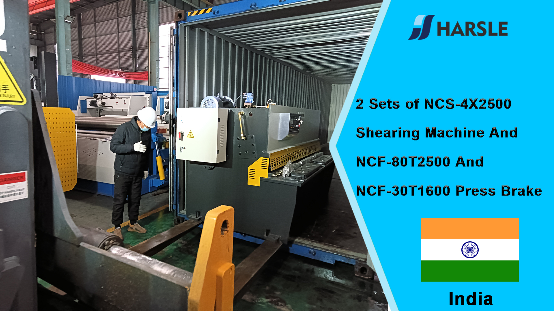 India-2 juegos de cizalla NCS-4X2500 y plegadora NCF-80T2500 y NCF-30T1600