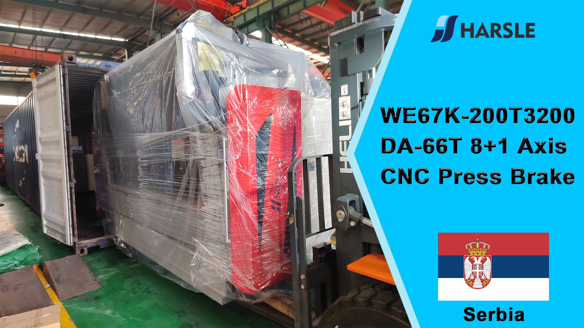 Serbia-WE67K-200T3200 DA-66T 8+1 Eje CNC Prensa plegadora
