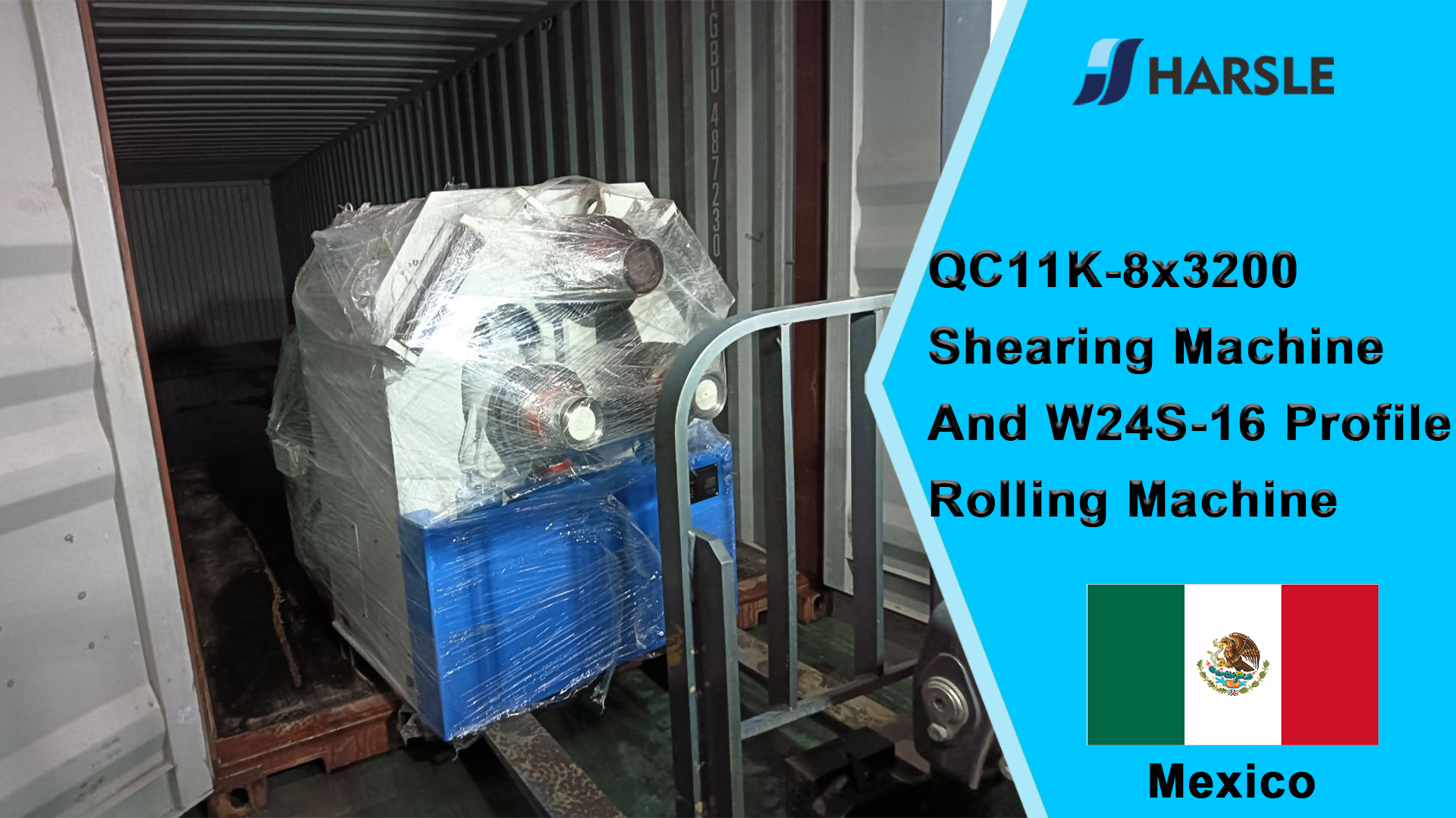 Cizalla México-QC11K-8x3200 y máquina laminadora de perfiles W24S-16