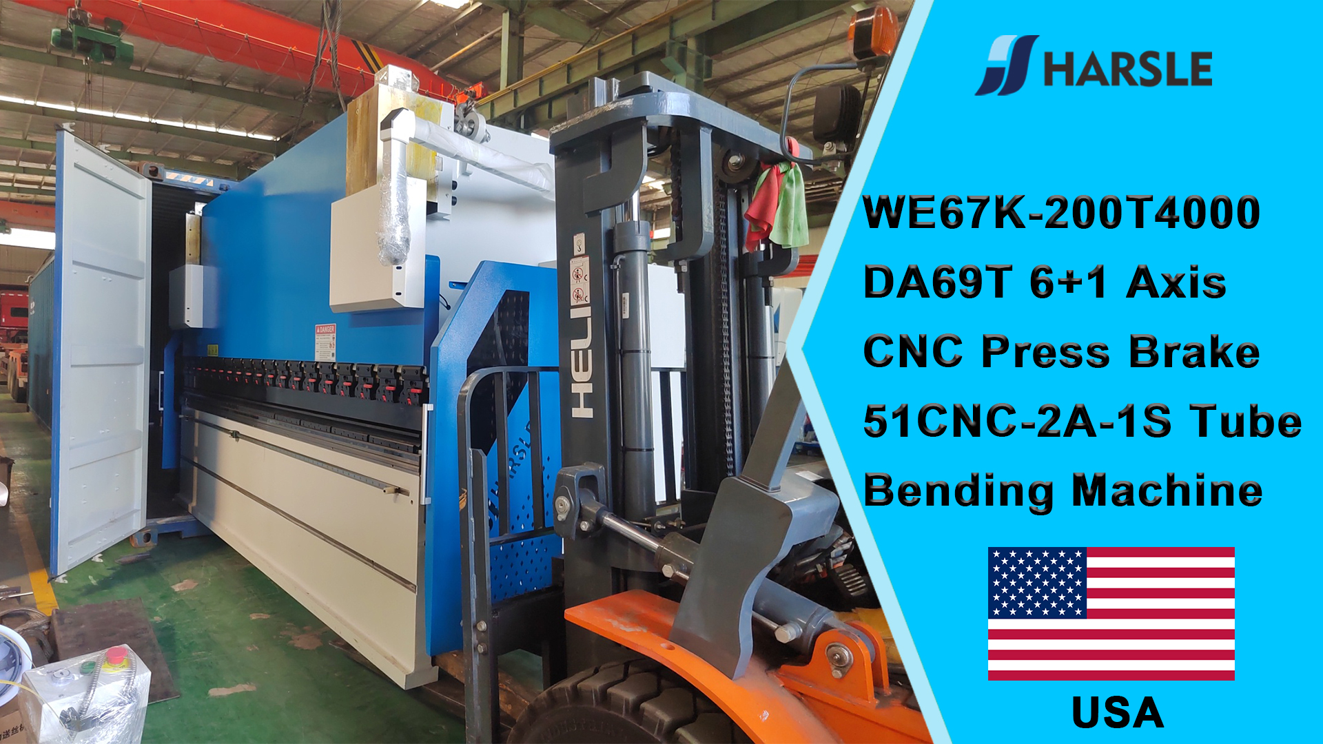 USA-WE67K-200T4000 DA69T 6+1 eje CNC prensa plegadora 51CNC-2A-1S dobladora de tubos