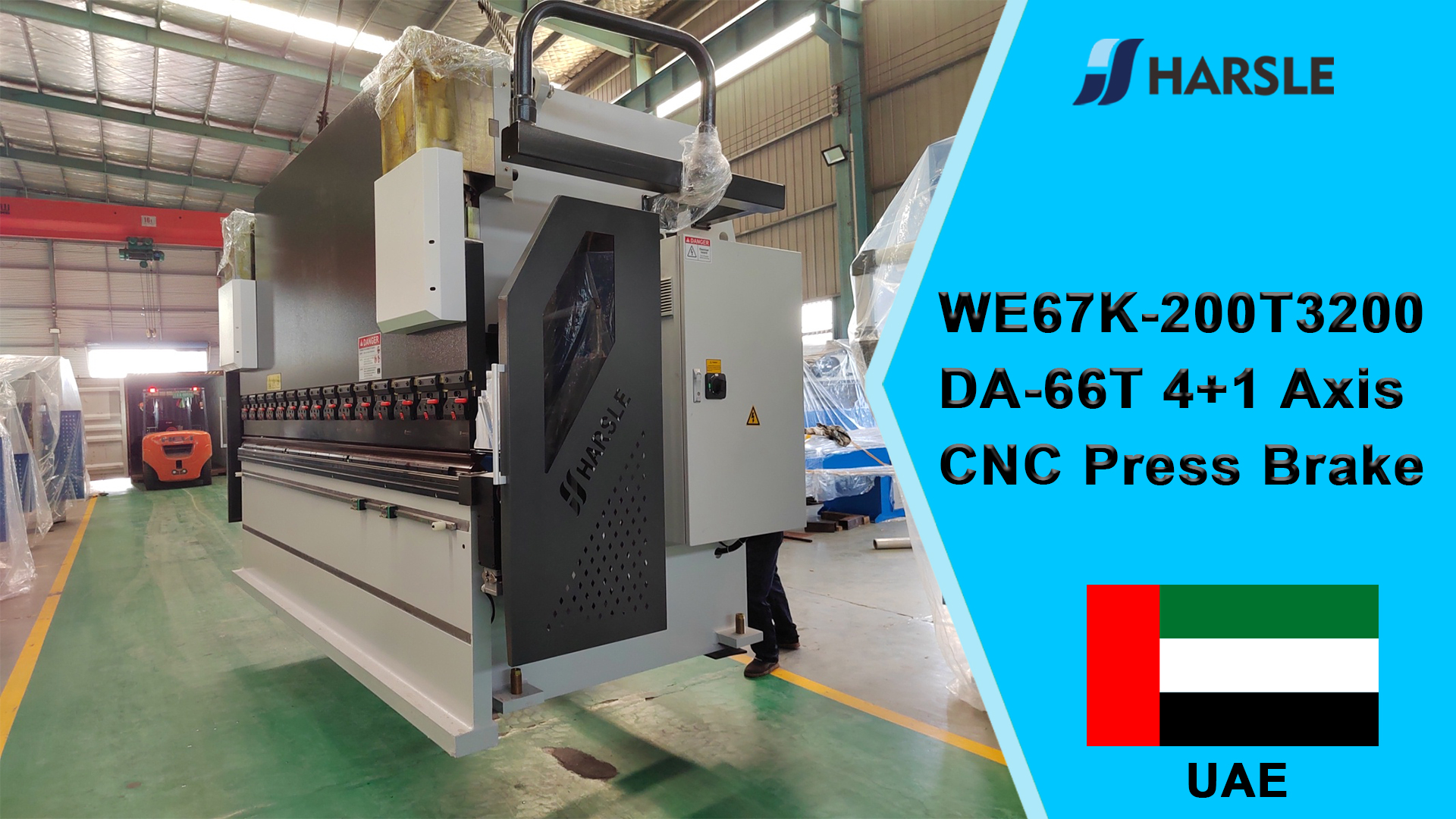 UAE-WE67K-200T3200 DA-66T 4+1 Eje CNC Prensa plegadora