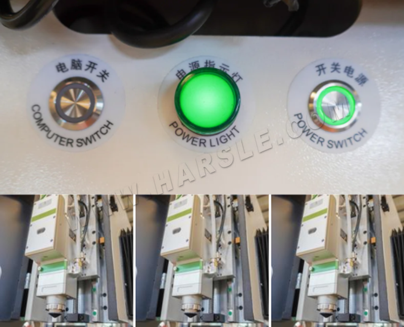 Máquina de corte por láser CNC en funcionamiento