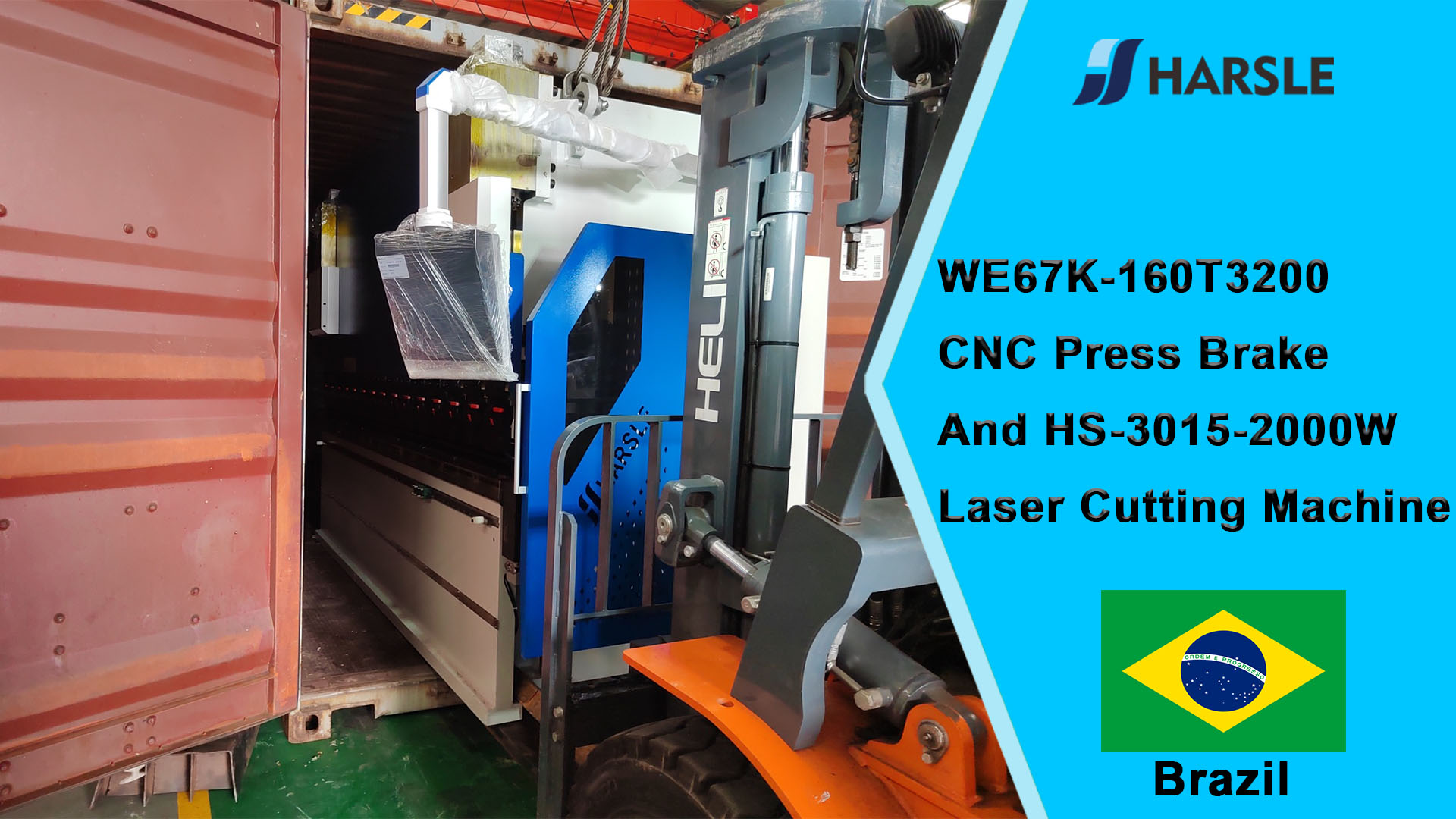 Prensa plegadora CNC Brazil-WE67K-160T3200 y máquina de corte por láser HS-3015-2000W