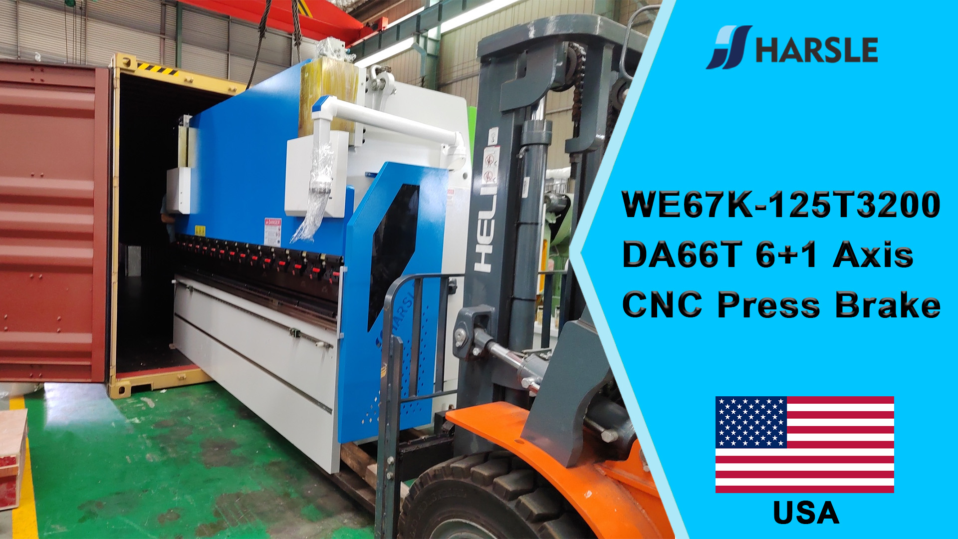 USA-WE67K-125T3200 DA66T 6+1 Eje CNC Prensa plegadora