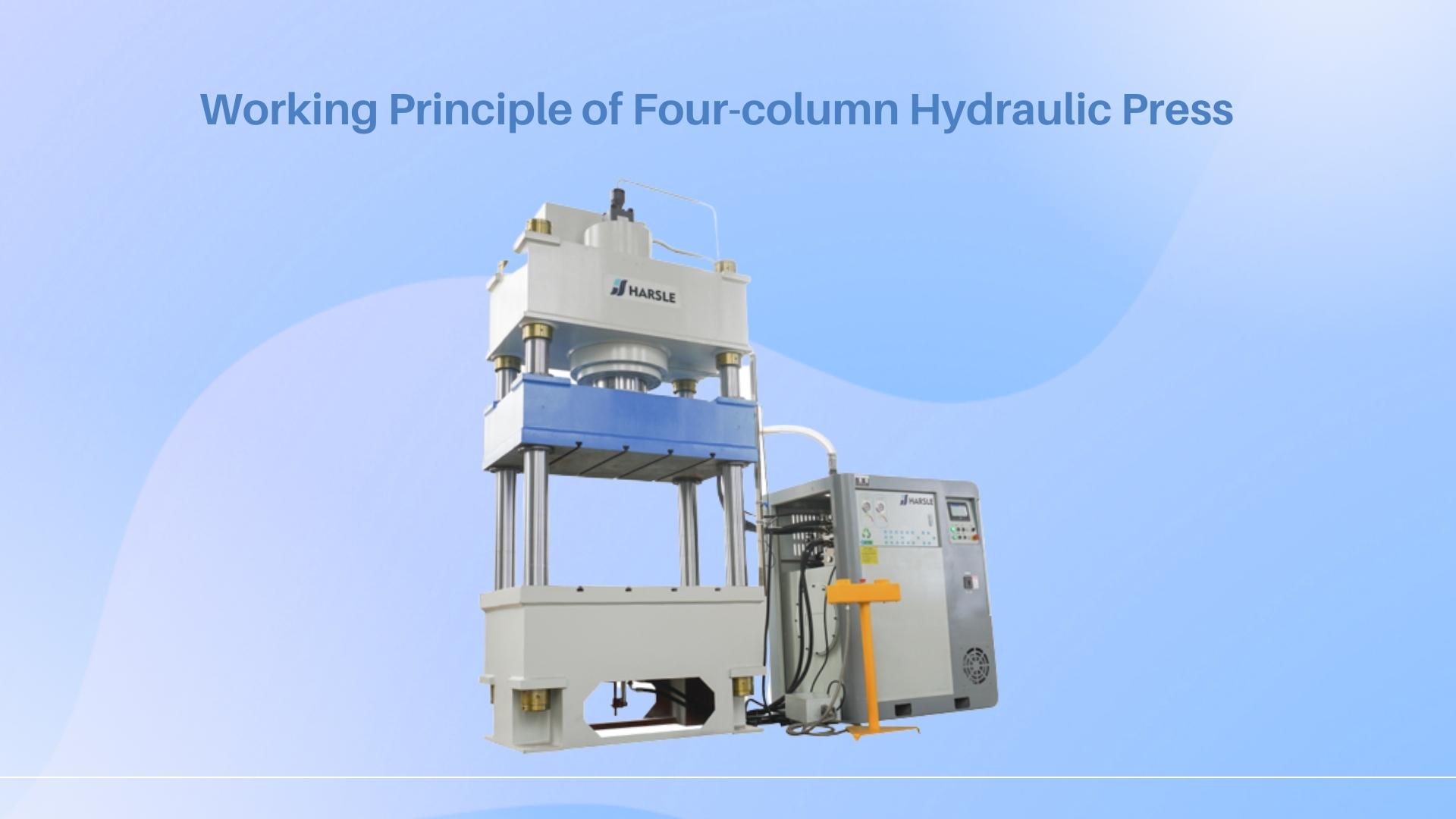 Principio de funcionamiento de la máquina de prensa hidráulica de cuatro columnas