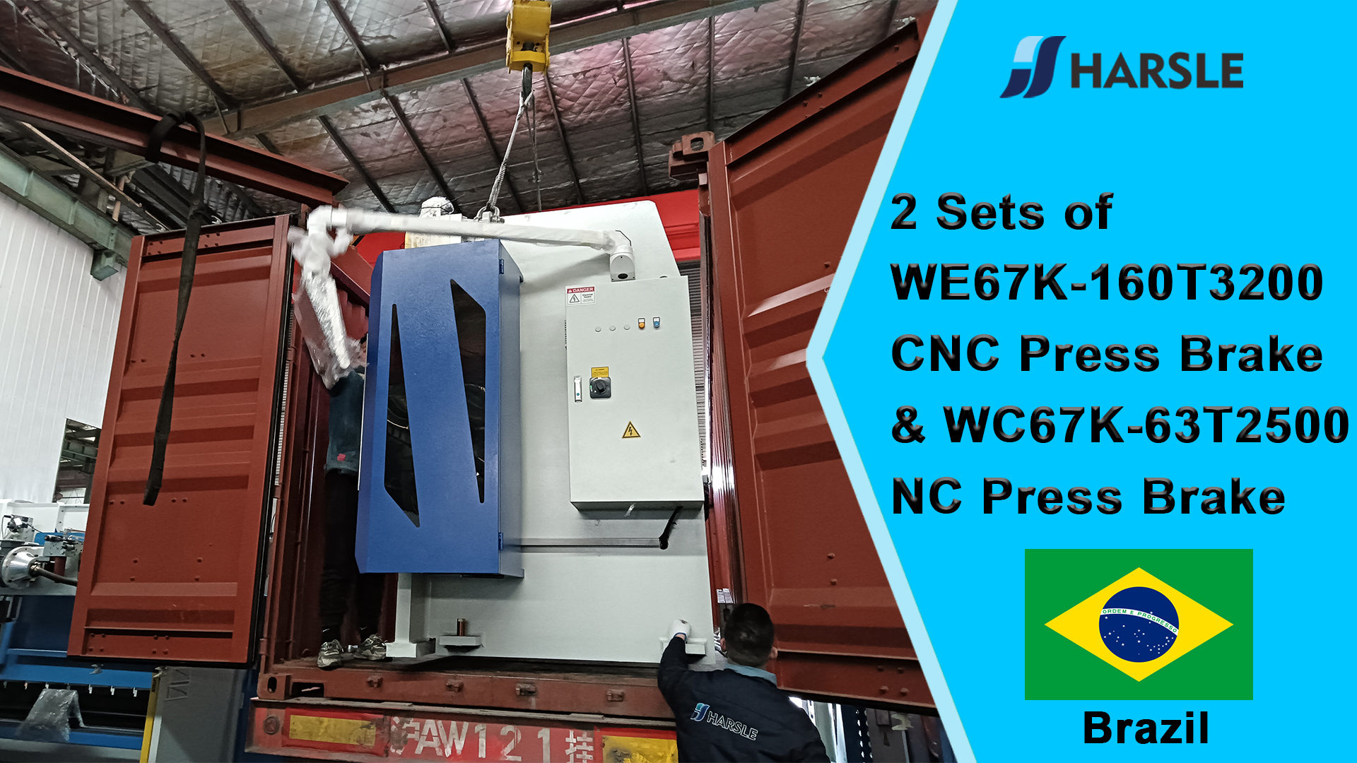 Brasil-2 juegos de plegadora CNC WE67K-160T3200 y plegadora NC WC67K-63T2500