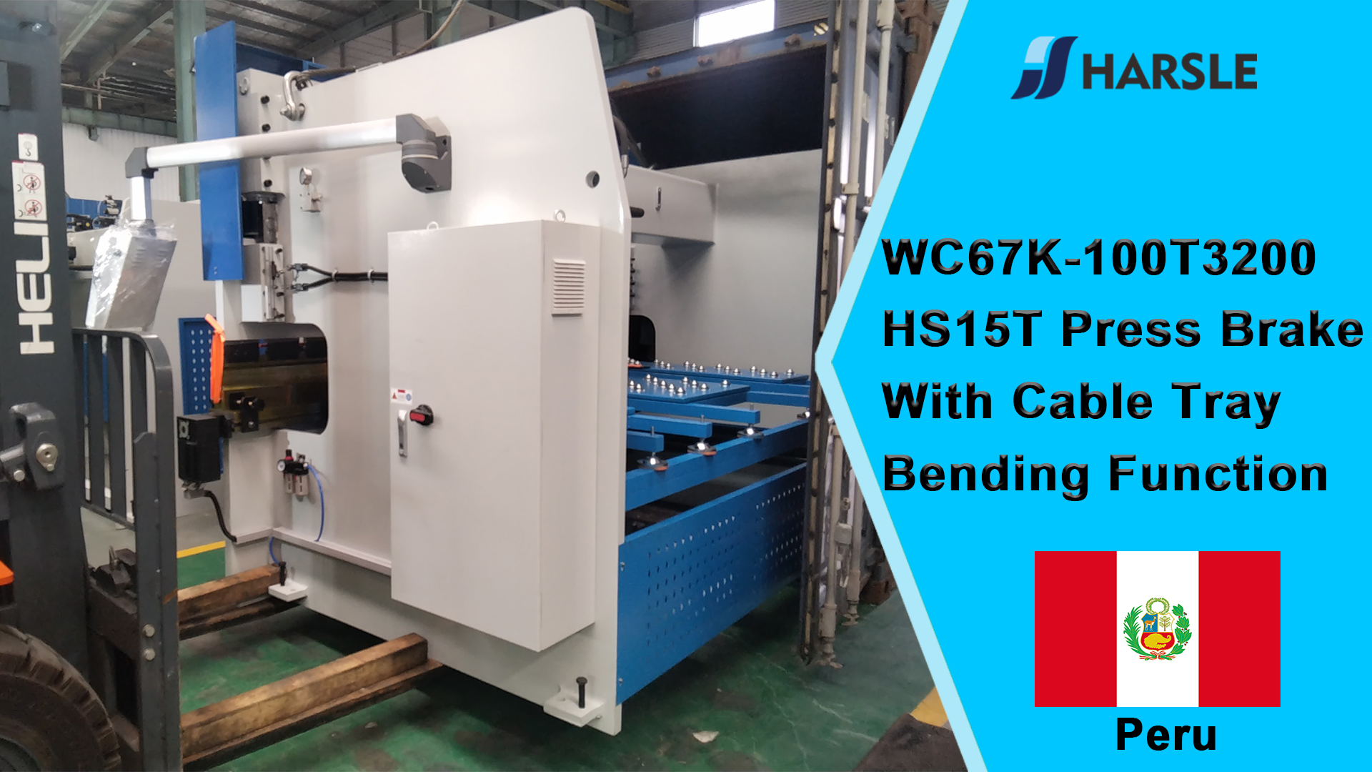 Prensa plegadora Peru-WC67K-100T3200 HS15T con función de doblado de bandeja portacables