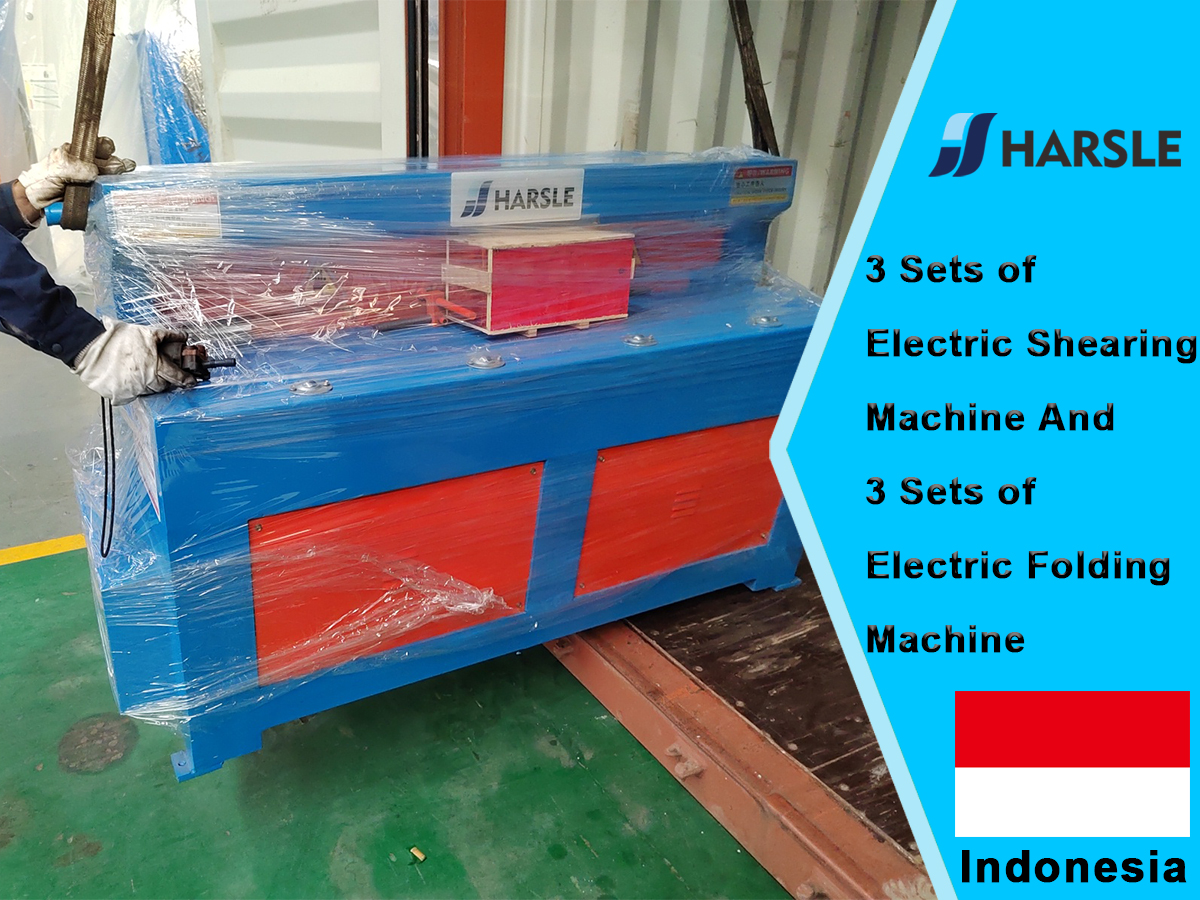 Indonesia-3 conjuntos de máquina de cizallamiento eléctrico y 3 juegos de máquina plegable eléctrica