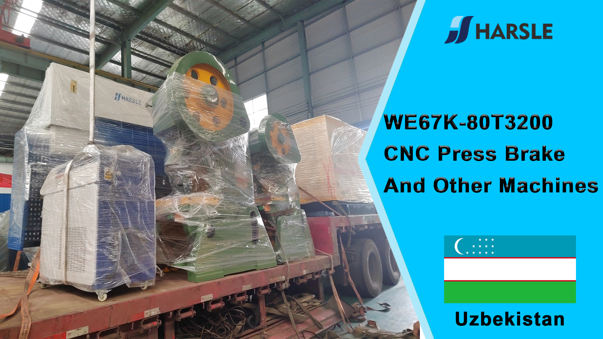 Uzbekistan-WE67K-80T3200 Prensa plegadora CNC y otras máquinas