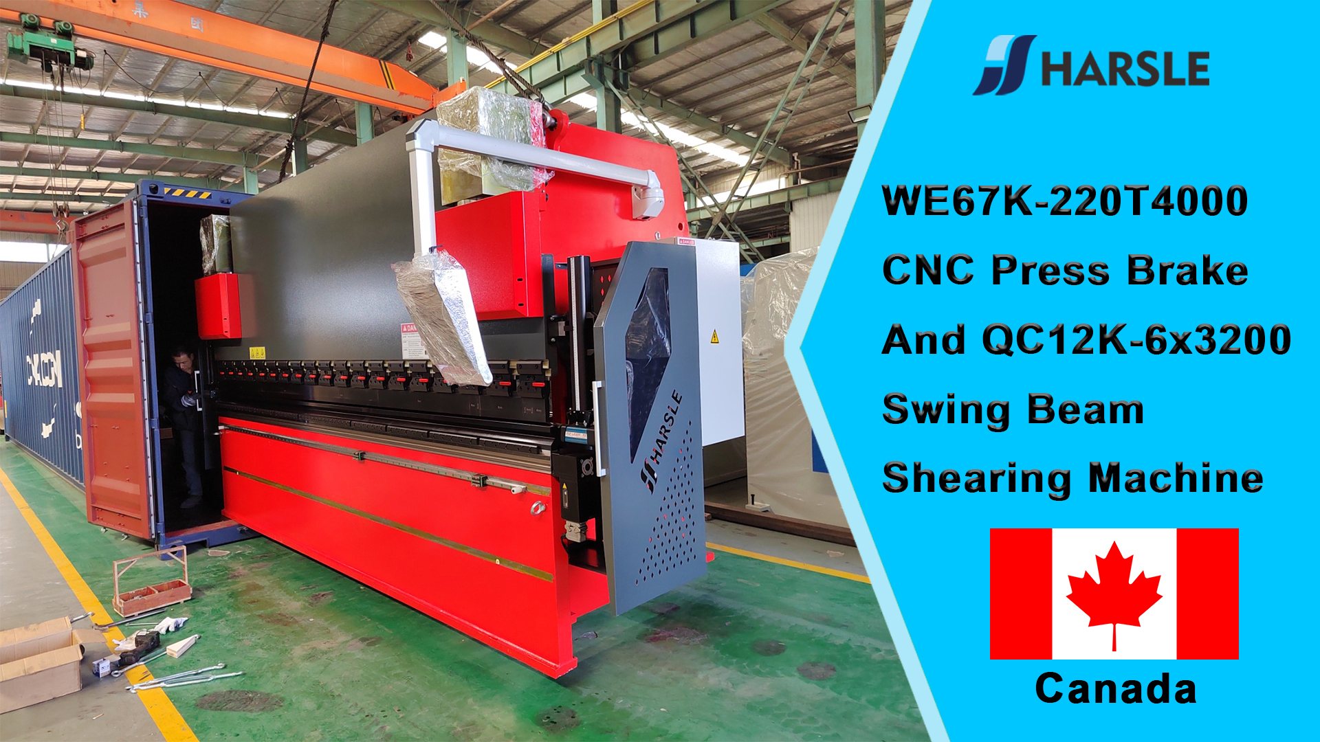Prensa plegadora CNC Canada-WE67K-220T4000 y cizalla de viga oscilante QC12K-6x3200