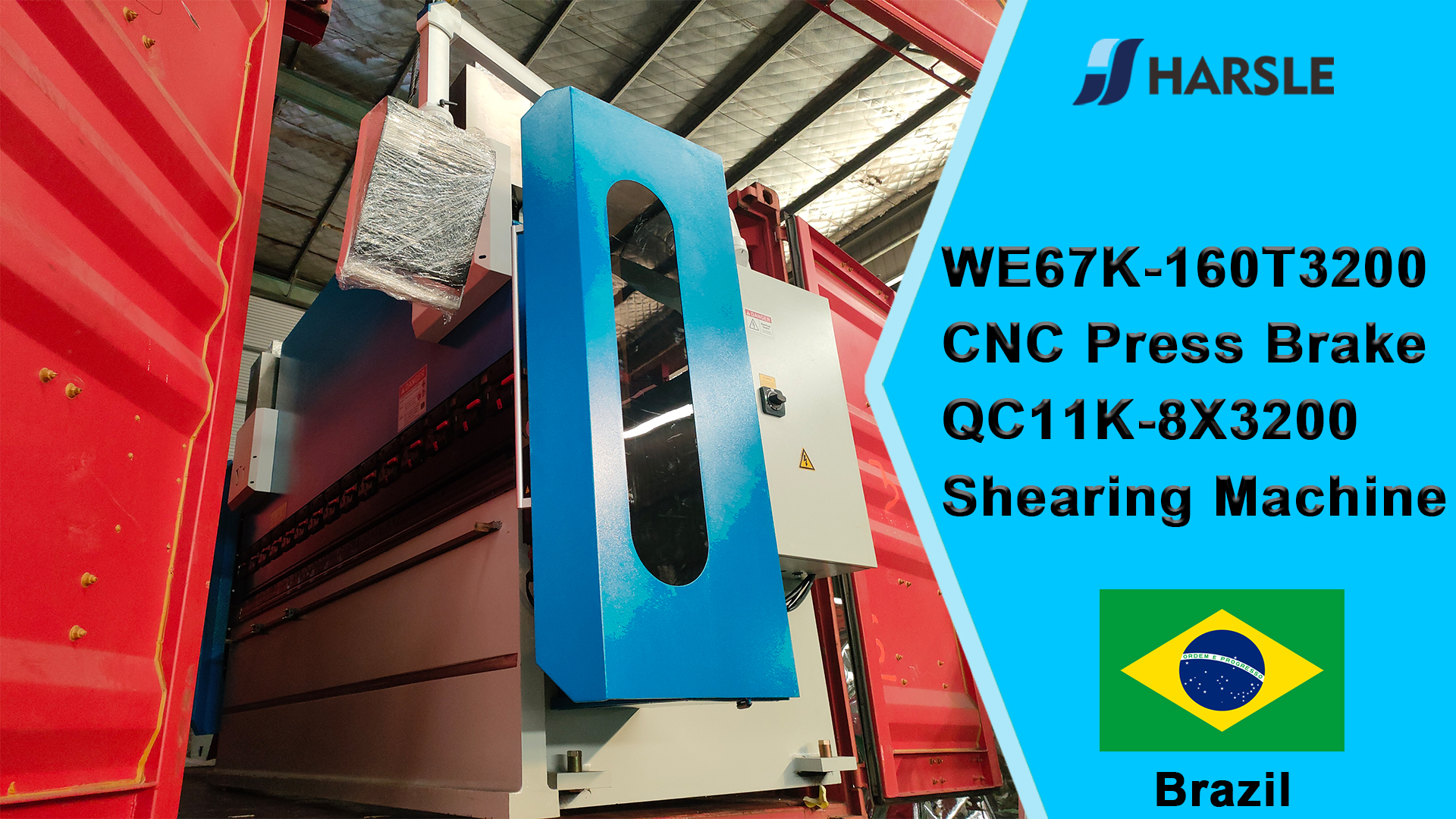 Brasil-WE67K-160T3200 Prensa plegadora CNC QC11K-8X3200 Cizalla