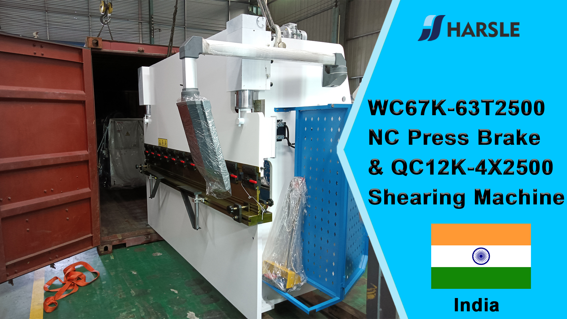 India-WC67K-63T2500 Prensa plegadora NC y máquina cizalla QC12K-4X2500