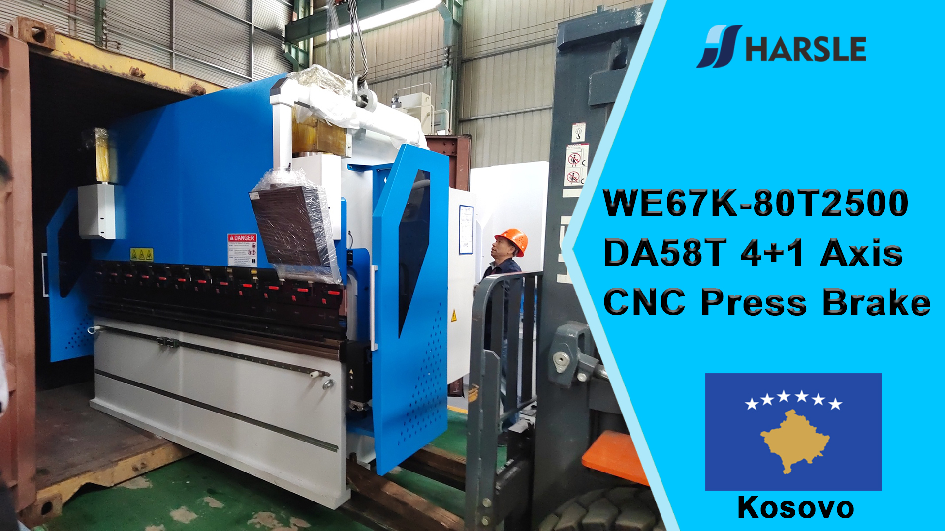 Prensa plegadora CNC Kosovo-WE67K-80T2500 DA58T 4+1 ejes