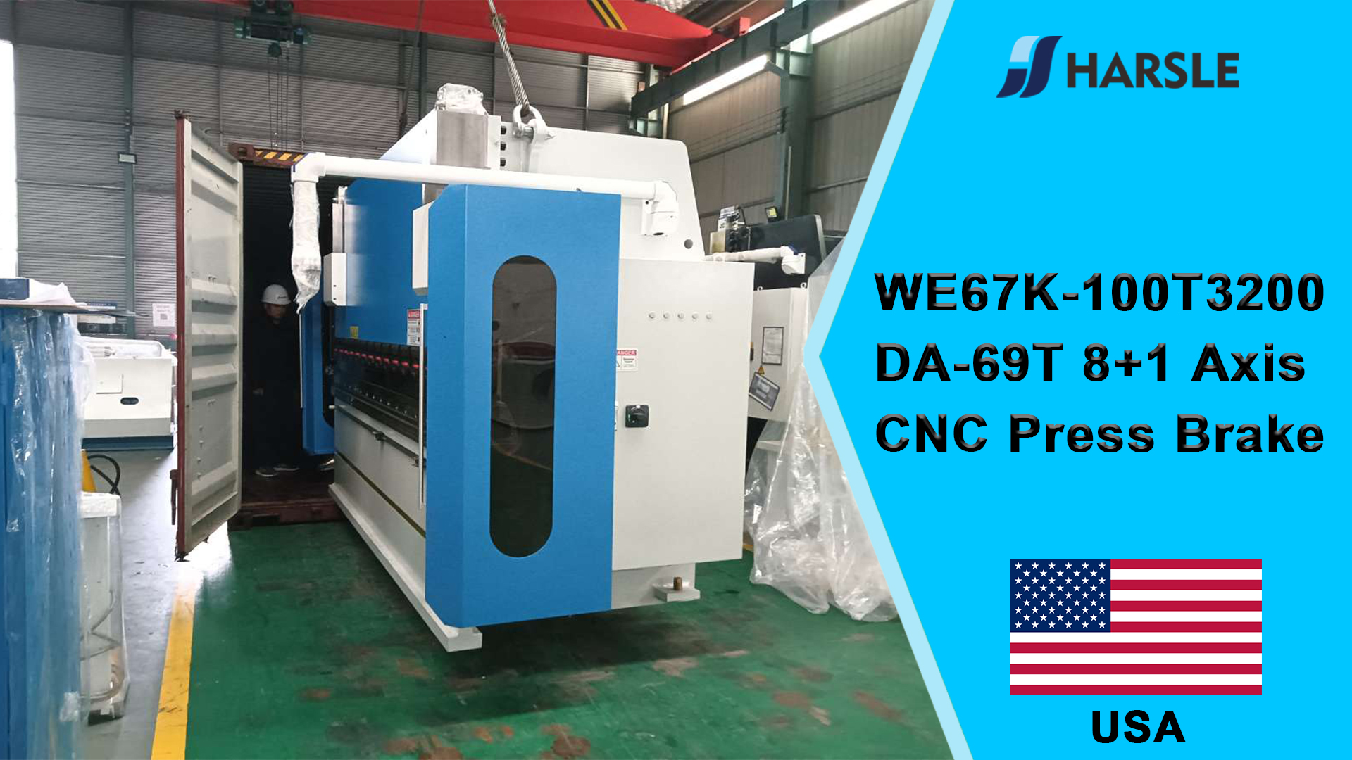USA-WE67K-100T3200 DA-69T Prensa plegadora CNC de 8+1 ejes