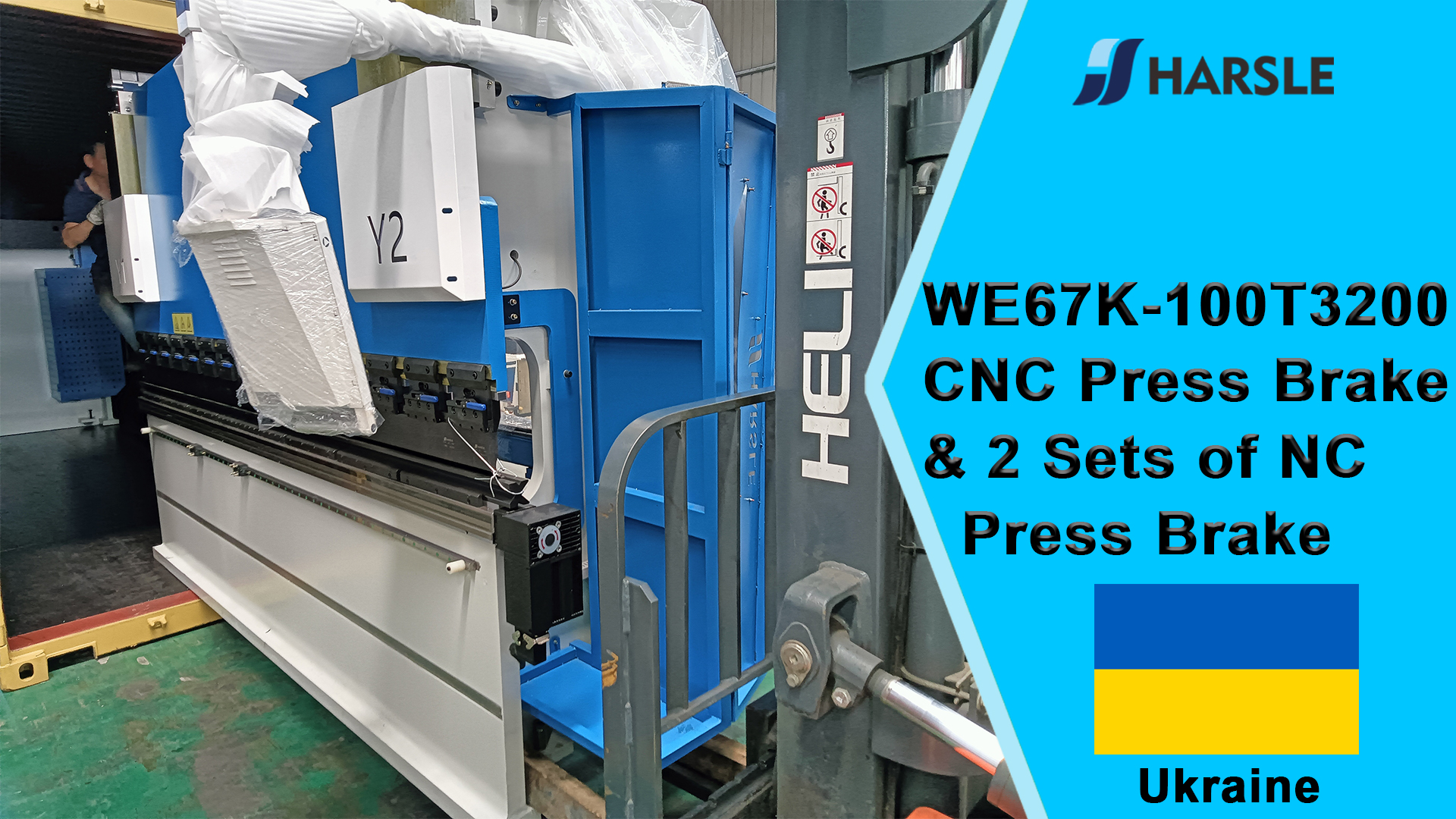Ucrania-WE67K-100T3200 Prensa plegadora CNC y 2 juegos de prensa plegadora NC