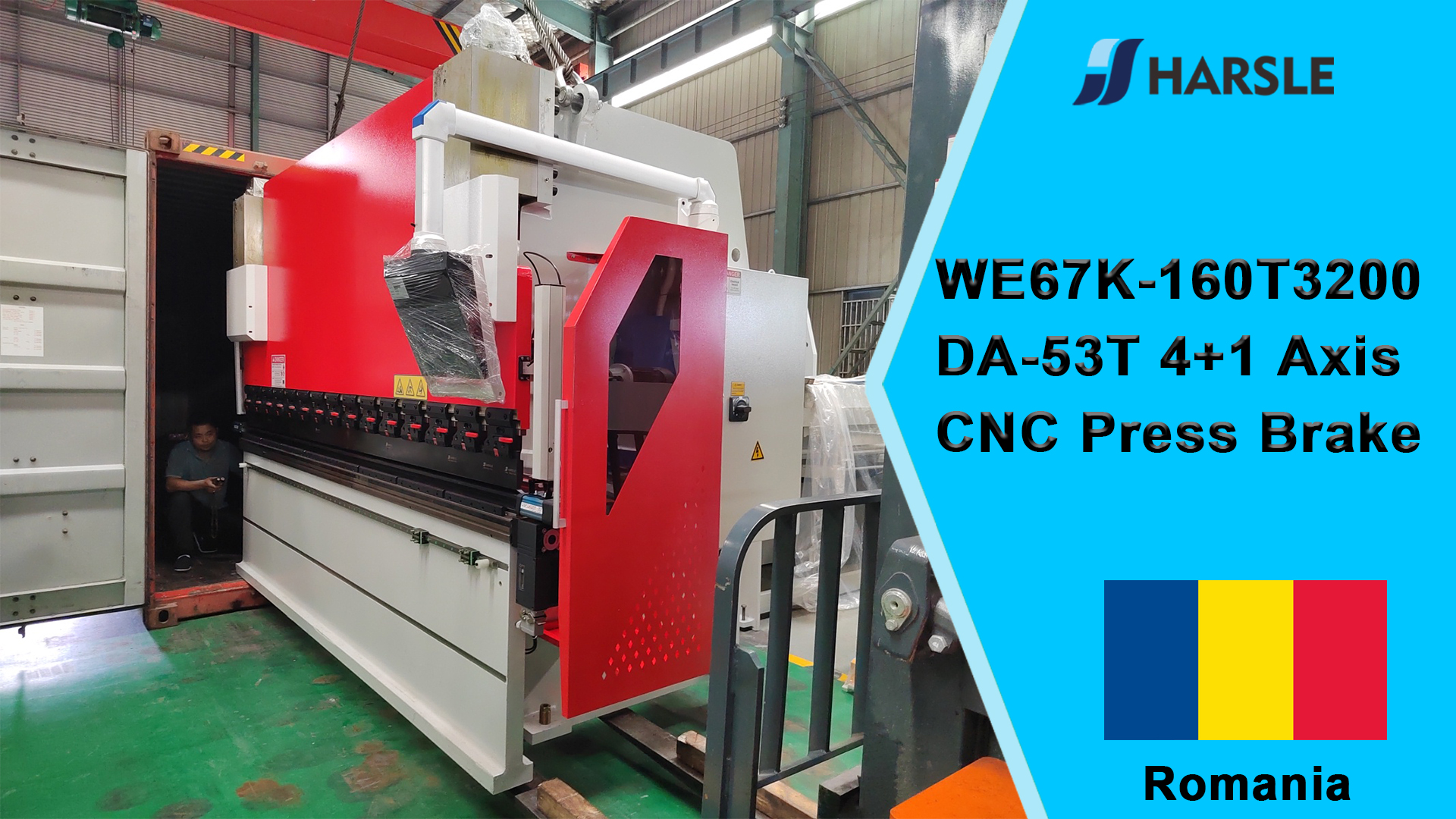 Romania-WE67K-160T3200 DA-53T 4+1 Axis CNC Prensa plegadora